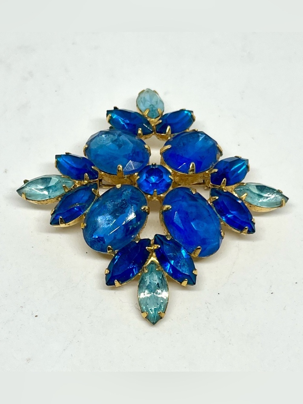 Blue Crystal Statement Brooch